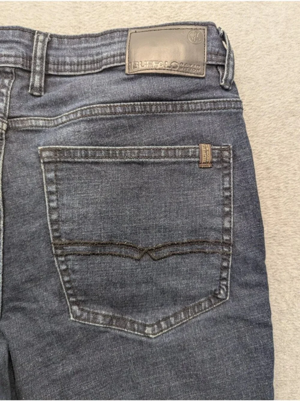 Buffalo David Bitton Jackson-X Jeans Mens 34x32 Blue Dark Wash Straight Stretch